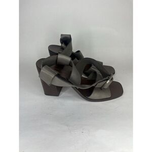 Boemos Sandals Women Size 37 US 7 Gray Leather Sling Back